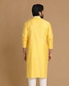 Yellow Plain Kurta Pajama image number 2